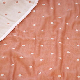 日本製 プレゼント 綿100％ ガーゼケット シングルケット 【 水玉柄 】 6重 シングルサイズ 日本製 約140x190cm 年中素材 オールシーズン 秋 冬 防寒 肌掛け 綿毛布 ブランケット 暖かい 三河木綿 ふわふわ あったか