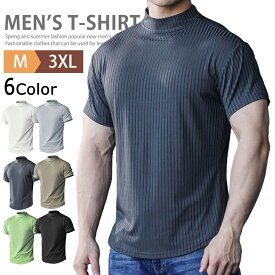 半袖 ハイネック メンズ ゴルフウェア モックネックシャツ ポロシャツ カットソー スポーツ UVカット インナー ハイネックtシャツ ティーシャツ ゴルフtシャツ カジュアル 無地 半袖tシャツ イベント ユニホーム ダンス サッカー テニス 父の日