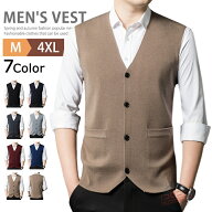 【SALE◆3290円⇒2961円】ベスト メンズ ウール ゴルフウェア Vネック 洗えるニット ニットベスト チョッ…