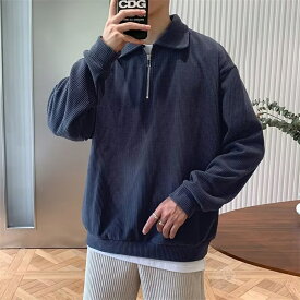 【SALE◆2690円⇒2511円】メンズ ハーフジップシャツ ポロシャツ ゴルフウェア 無地 長袖 Tシャツ ゴルフTシャツ ジップシャツ カットソー カジュアル トップス スポーツ ジップアップポロシャツ ZIPポロ ジッパー ユニフォーム イベント ダンス 作業服 作業着 普段着 春 秋