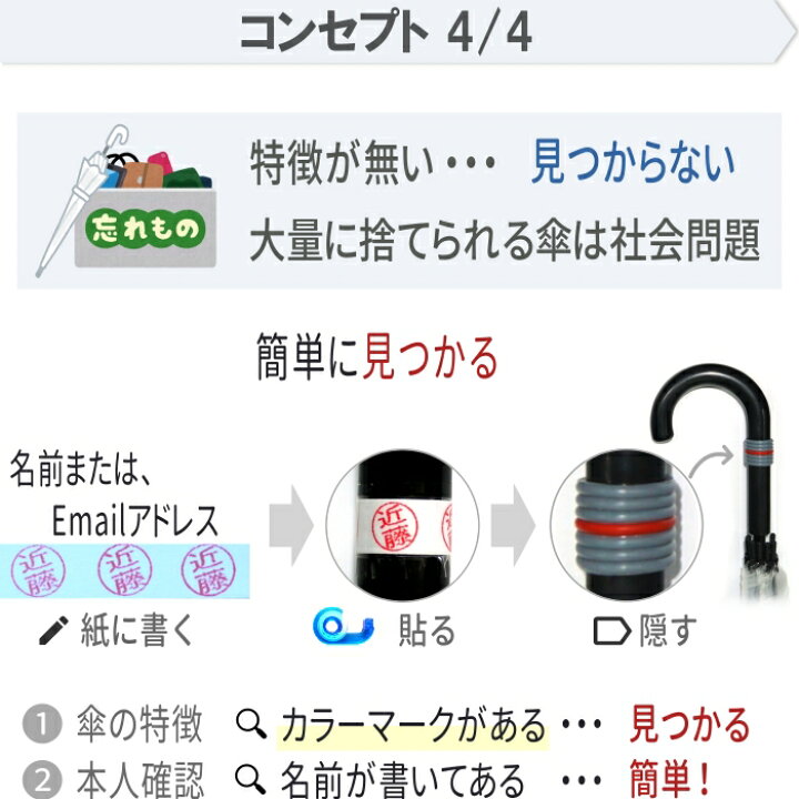 楽天市場】カラーマーク【目印 滑り止め】アンブレラマーカー 傘 杖 傘 