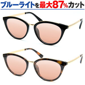 まぶしさ 紫外線 UV ブルーライト カット 眼疾患予防 白内障手術後 眼精疲労軽減 おまけ付き パソコンメガネ サプリサングラス ORIGINAL SUNGLASSES-7216 男女兼用 ボストン 鼻パッド一体型 PCメガネ