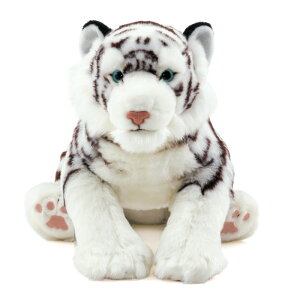 トラ ホワイトタイガー 親 ぬいぐるみ リアルアニマルファミリー | 虎 ネコ科 猫 どうぶつ 動物 アニマル お座り ファーストトイ 小学生 誕生日 子供 女の子 男の子 幼児 子ども 保育園 ギフ