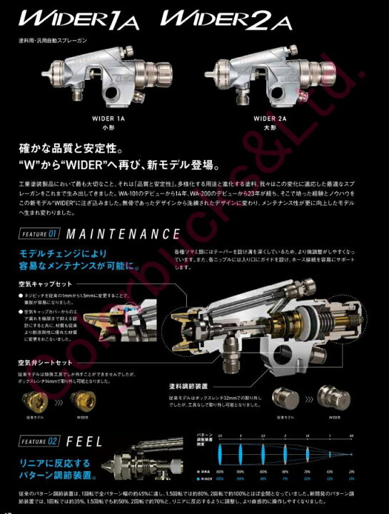 楽天市場】【WIDER1A-13H2】【自動ガン】1.3mmφ 1.3mm口径 エアー 