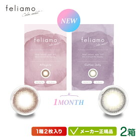 feliamo カラコン 1Month 2枚入り 2箱セット ( 白石麻衣 色素薄い 透明感 ナチュラル 裸眼風 UVカット 度あり 度なし ワンマンスリー 1ヶ月 )