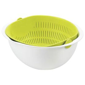 【キッチン用品】ボウル一体型ざる/調理器具 【小サイズ グリーン】 日本製 食器洗浄機対応 『ミラくるザル・ボウル』