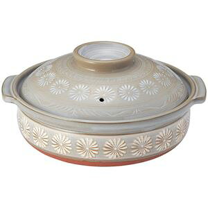 三陶 銀峯花三島 ガス火専用(6号・7号・8号・9号・10号・6号特深) 【冬,土鍋,鍋料理,あったかい,キムチ鍋,おでん,水炊き,湯豆腐,寄せ鍋,炊飯,お粥】