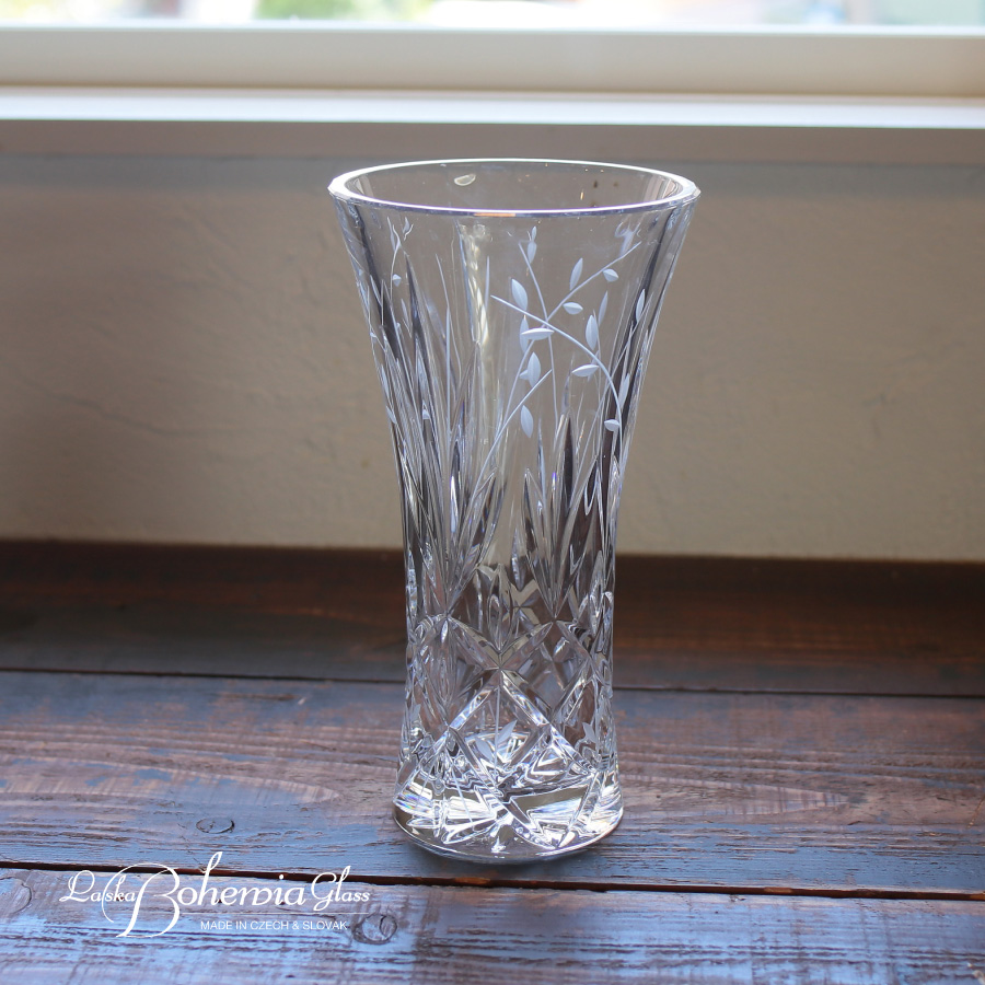 楽天市場】ボヘミア グラス ブルーム 花瓶25.5cm ラスカボヘミア