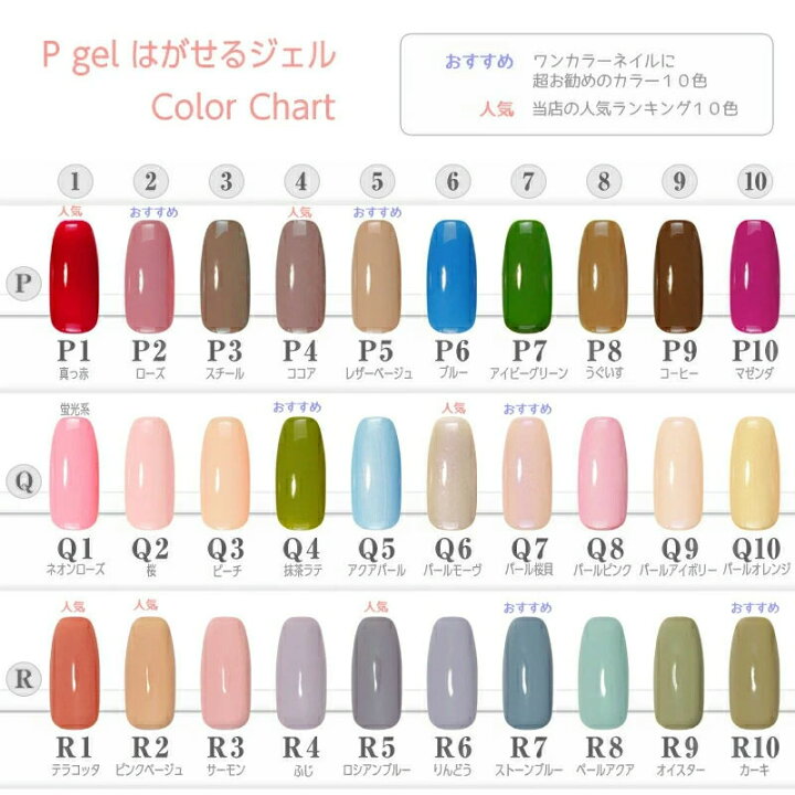 楽天市場】はがせる ジェルネイル カラージェル 自爪 ピージェルセット  