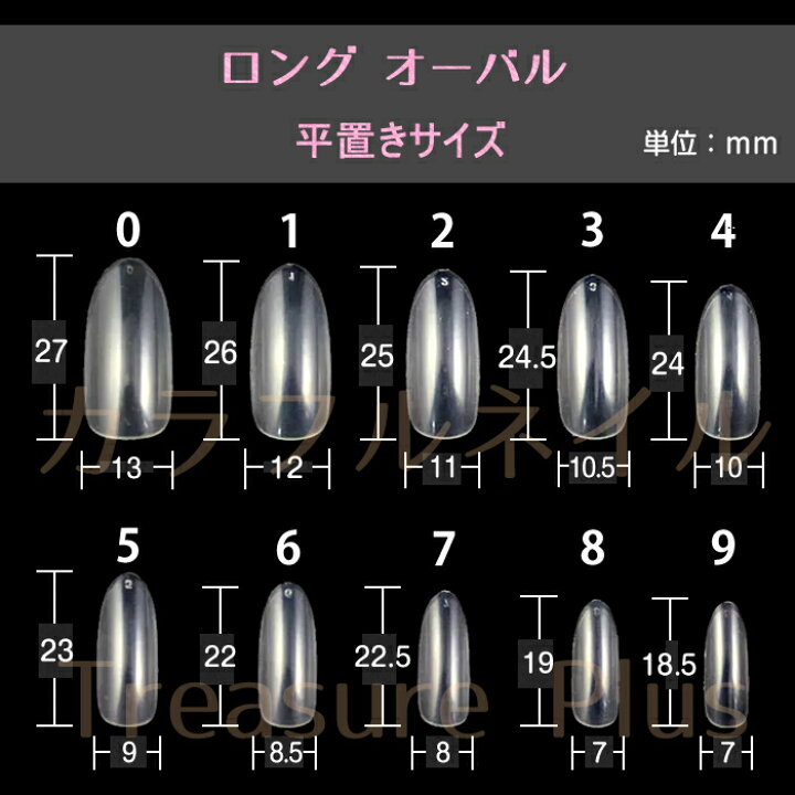 楽天市場】ネイルチップ N3クリア ロングオーバル500枚 [#3]フルタイプ  
