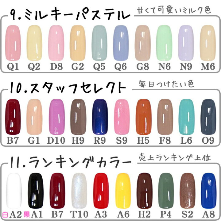 楽天市場】カラージェル 10色 セット 店長＆ネイリストスタッフが選ん 