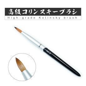 密毛 高級アクリル用 コリンスキーブラシ ラウンド スカルプ筆 オール金属製の柄です