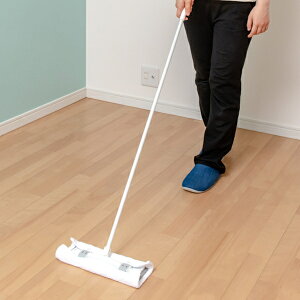 フローリングワイパー ぞうきんもシートも使えるワイパー 長さ108cm ( フロアワイパー 床用ワイパー リビング 拭き掃除 床掃除 長柄 お掃除シート 雑巾 掃除用品 フローリング用 キッチン