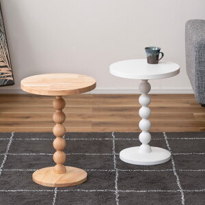 サイドテーブル 丸 北欧 木製 高さ47.5cm ( ナイトテーブル コーヒーテーブル マルチテーブル テーブル ディスプレイ 台 リビング 玄関 寝室 ソファ ベッド サイド ナチュラル ホワイト 白 )