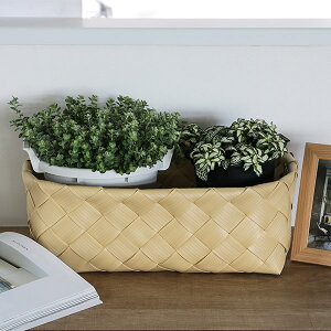 バスケット 幅36×奥行26×高さ13cm 洗える 収納ボックス カゴ ( 収納バスケット オーバル 小物収納 小物入れ 収納 小物収納バスケット 野菜ストッカー キッチン収納 リビング収納 おしゃれ )