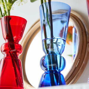 花瓶 valoa ヴァロア 7.5×20cm フラワーベース ( 花びん 花器 ガラス クリア おしゃれ 一輪挿し 花 グリーン 一輪 枝 インテリア オブジェ ガラス製 飾る フラワーグラス 透明 ヴィンテージ風 )