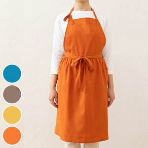 エプロン atelier Nuuit 綿麻ウエストギャザーエプロン ( キッチンエプロン 胸当てエプロン アトリエヌイ 綿100% おしゃれ ポケット付き ギャザー 首掛けエプロン 大人用 コットン 綿 かわいい