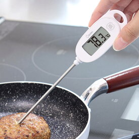 クッキング温度計 パンテ ケース付き ドリテック （ dretec 調理用温度計 デジタル温度計 防水 揚げ物 300度 オートパワーオフ 吊り下げ キッチンツール お菓子作り ホワイト ）【3980円以上送料無料】
