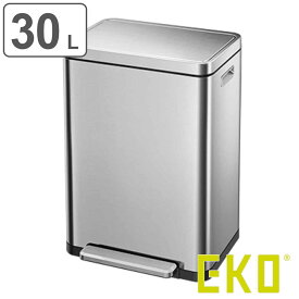 EKO ゴミ箱 30L Xキューブステップビン ペダル （ イーケーオー ごみ箱 30リットル 奥行36 ペダル式 ふた付き 分別 角型 ステンレス 一年保証付き スリム キッチン シンプル おしゃれ ）【3980円以上送料無料】