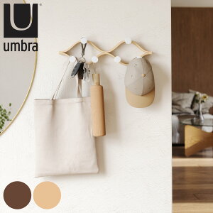 棚 壁 モンタージュ フック 6個付き 幅51×奥行6×高さ15cm ( Umbra アンブラ 壁掛け デザインフック 壁掛けフック ウォールフック 壁面収納 木製 おしゃれ コートハンガー 洋服掛け ハンガーフ