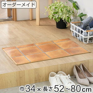 玄関マット 室内用 オーダー 巾34×長さ52〜80cm 2cm単位 テラコッタ ( 玄関 マット オーダーサイズ 室内 屋内 厚さ5mm 撥水 抗菌 防カビ ドアマット 滑り止め付き 拭ける サラサラ おしゃれ 日本
