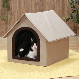 ペットハウス 三角屋根 Lサイズ 幅53×奥行59×高さ49.5cm （ 犬 猫 ペット ハウス 犬用 猫用 折りたたみ 室内用 犬小屋 小屋 屋根付き ペット用 キャットハウス ドッグハウス ペットソファ ペットベッド かわいい ）【3980円以上送料無料】
