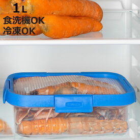 保存容器 Smart Flexi スマートフレキシー 長方形 1L （ キャニスター 食品保存容器 プラスチック容器 フードストッカー レンジ対応 食洗機対応 保存ケース 密閉 中が見える シリコン蓋 角型 4点ロック 冷蔵 冷凍 レンジ 1000ml ）【3980円以上送料無料】