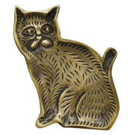 トレイ ネコ インテリア 小物置き アクセサリートレー （ 真鍮 アクセサリートレイ 小物トレイ トレー ねこ キートレイ 小物入れ アクセサリー 小物 ハンコ 玄関 デスク 小物収納 おしゃれ ） 【3980円以上送料無料】