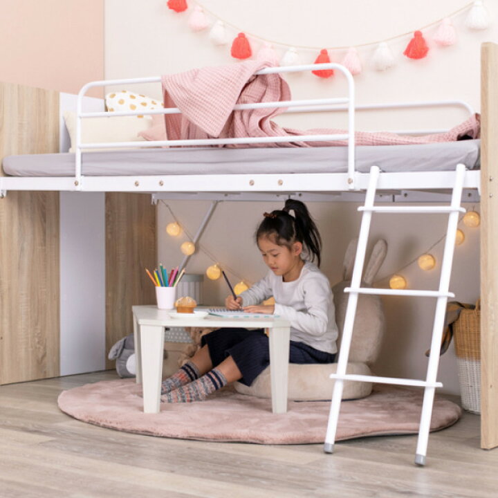 楽天市場】ロフトベッド 机付き 子供 システムベッド 収納 チェスト 
