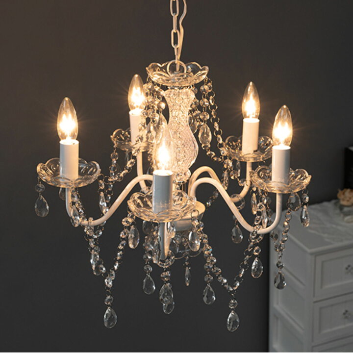 楽天市場】シャンデリア ガラスシャンデリア LED 対応 5灯 E17 40W  