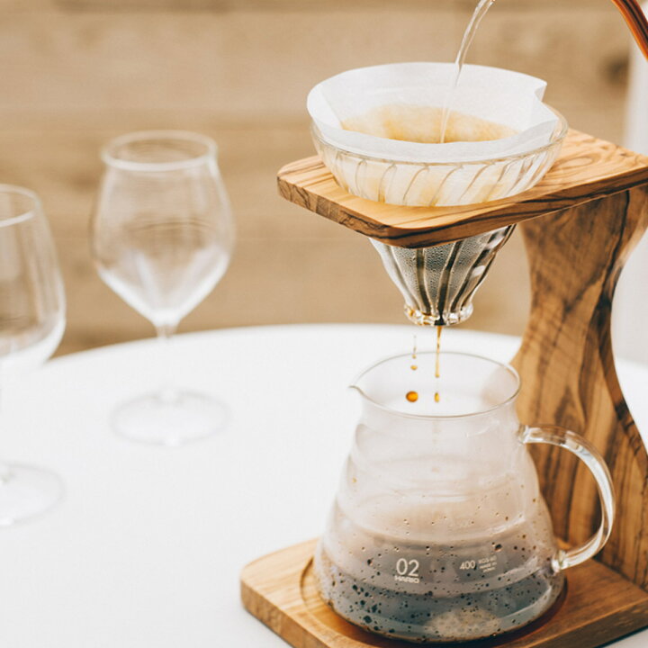 楽天市場】ハリオ コーヒー ドリッパーセット 1〜4杯用 V60 オリーブ 