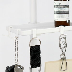 突っ張り棒 縦つっぱり棒用ミニフック マットホワイト tatecco ( キッチン つっぱり棒 突っ張り つっぱり パーツ アクセサリー フック キッチンフック シンク上収納 シンク上 シンク上ラック