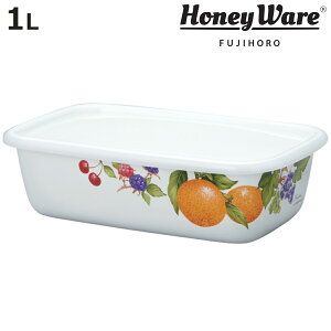 保存容器 L 1L ホーロー製 フルータスコレクション2 フタ付き ( ホーロー容器 琺瑯容器 ストッカー 琺瑯製保存容器 角型容器 オーブン対応 冷凍保存 スクエア フードコンテナ 食品保存 おし
