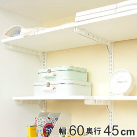 壁面収納 棚 幅60cm 奥行45cm フィットラック TSセット （ 送料無料 棚板 木製 DIY 収納 ホワイト 可動棚 オープンラック 収納ラック 有効活用 収納スペース 壁掛け 白 ラック 棚受け ウォールシェルフ ） 【3980円以上送料無料】