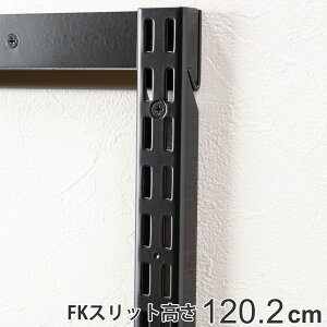 壁面収納 FKスリット 120cm ショート ブラック フィットラック ( 棚柱 支柱 レール 高さ1202mm DIY ダボレール 収納 棚受け金具 棚受けレール 黒 棚 壁面 可動棚 支柱レール ラック クローゼット