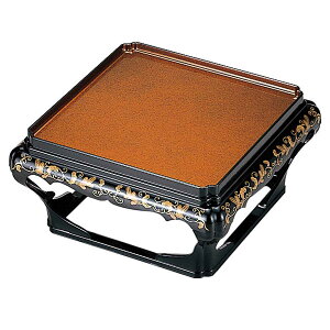 殿様膳 仁ノ膳 片面タイプ 足付 梨地 松唐草 お膳 業務用 ( 本膳料理 二の膳 懸盤 御膳 懐石膳 食膳 敷膳 お盆 台 朱塗り 漆塗 茶色 金 )【3980円以上送料無料】