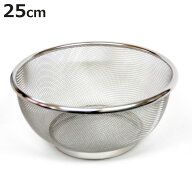 ざる 25cm ステンレス製 リビングざる （ ザル ステンレスザル 丸型 メッシュ 水切り 湯切り 日本製 食洗…
