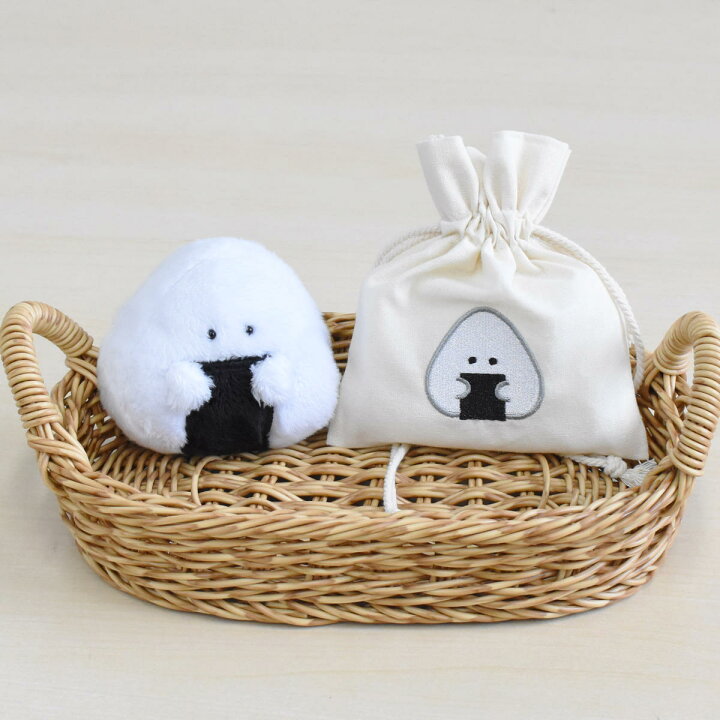 楽天市場】巾着 ポーチ ぎゅっとおにぎりさん 刺繍 ミニ巾着 布製 