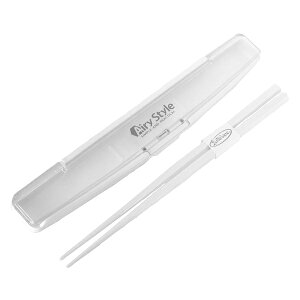 箸&箸箱セット 箸 箸箱 19.5cm カトラリー ( 箸&ケース はし 食洗機対応 ケース ハシ 食洗機OK ワンプッシュ 六角箸 携帯用カトラリー 弁当 シンプル おしゃれ お弁当 ランチ 女性 男性 ) 【