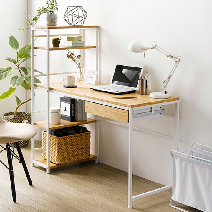 楽天市場】パソコンデスク 幅120cm ラック付 PCデスク 収納 デスク  