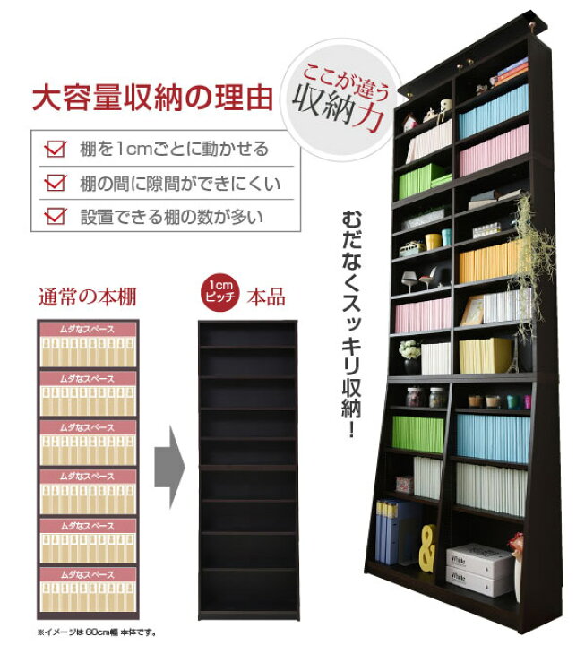 楽天市場】本棚 上置き棚セット 1cmピッチ 薄型 ブックシェルフ 幅90cm 