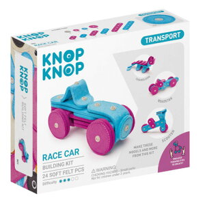 おもちゃ KNOP RACE CAR レースカー 知育玩具 （ 送料無料 オモチャ 知育 玩具 知育ブロック 車 24ピース 子ども キッズ 幼児 プレゼント ブロック フェルト 洗濯可 おうち時間 6歳 男の子 女の子 
