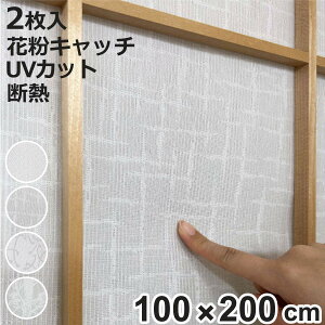 障子紙 障子に貼るレース 100cm×200cm 2枚入 ( レース障子 障子レース 貼るだけ 断熱 花粉 ホコリ UVカット 目隠し 採光 破れにくい 効果 保温 省エネ エコ 自然光 換気 ポリエステル 丈夫 レー