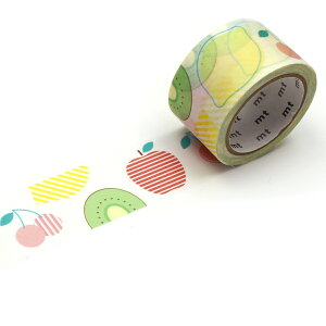 書く描くテープ マスキングテープ 季節のフルーツ 25mm×7m mt ( マステ カモ井 カモ井加工紙 書ける 書き込める 水性ペン 鉛筆 貼ってはがせる シール かわいい 手帳 デコレーション アレンジ