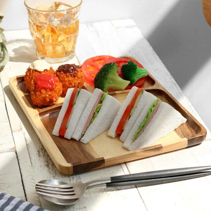 楽天市場】ランチプレート 25cm スクエア カフェ 皿 食器 木製食器 