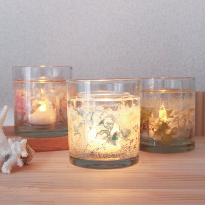 楽天市場】キャンドルホルダー ジェル ハーバリウム ガラス （ ティー  