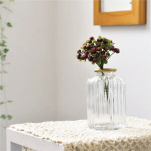 花瓶 ゴールドリム グラスベース ボトル ( 花ビン 花びん 花器 ベース ガラスベース フラワー 花 飾る 一輪挿し 花入れ ガラス ガラス製 クリア 透明 ミニブーケ )【3980円以上送料無料】