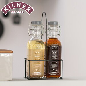  KILNER 300ml 2{Zbg Oil Bottles & Metal Rack i Li[ {g IC{g rlK[{g BlK[{g KX{g t H@Ή tꂵɂ  jy