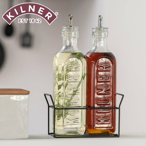  KILNER 600ml 2{Zbg Oil Bottles & Metal Rack i Li[ {g IC{g rlK[{g BlK[{g KX{g t H@Ή tꂵɂ  jy