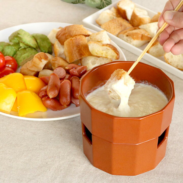 キントー チーズフォンデュ KAKOMI キャンドル付 （ 食洗機対応 電子レンジ対応 鍋 ポット 磁器製 日本製 キャンドル付き 1〜2人  チョコフォンデュ ソースポット 国産 ホームパーティ おもてなし オーブン対応 おしゃれ ） 【3980円以上送料無料】 |  お弁当グッズのカラフルボックス チーズフォンデュセット 木製フォーク キャンドル付き